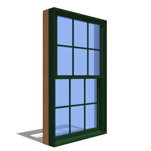 Signature Series™ Window Revit Object: Double Hung Tilt - 1 Wide