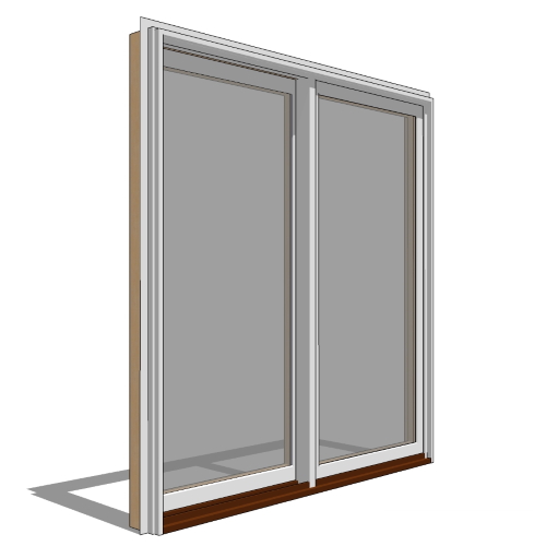 Contemporary Collection™ Door Revit Object: Sliding 2 Panel with Framed Glazed Side Panel