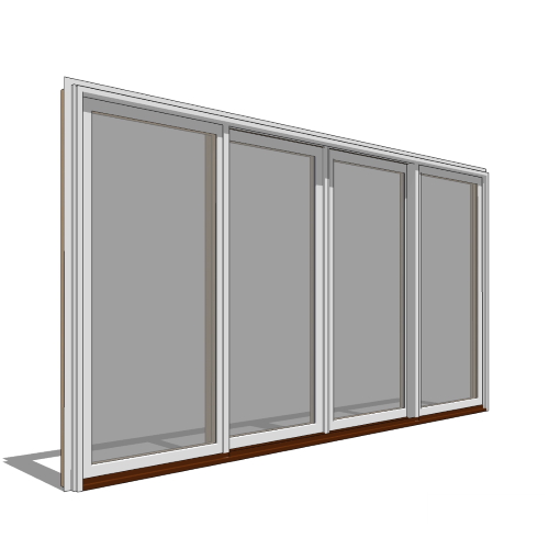 Contemporary Collection™ Door Revit Object: Sliding 4 Panel with Framed Glazed Side Panel