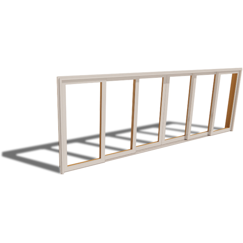 Premium Series ™ Door Revit Object: Multi-Slide Bi-Parting Door - T-Track Sill