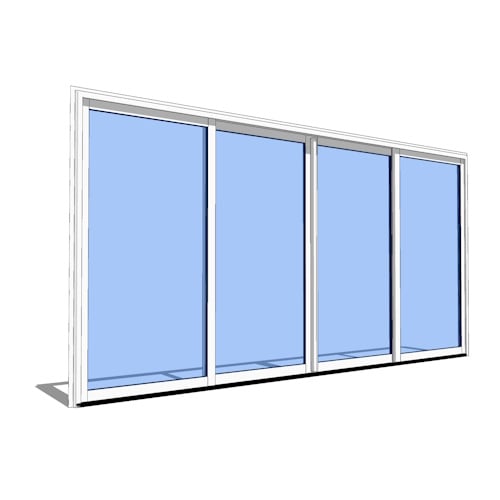 VUE Collection ™ Door Revit Object: Sliding Patio Door - 4 Panel