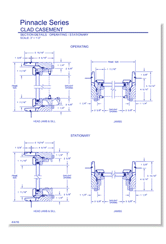 Pinnacle Clad Casement Windows: Section Details