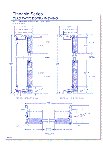 Pinnacle Clad Swinging Patio Door: Section Details
