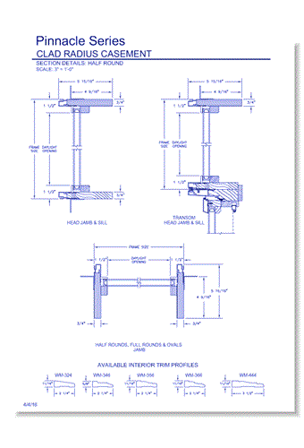 Pinnacle Clad Radius Windows: Section Details