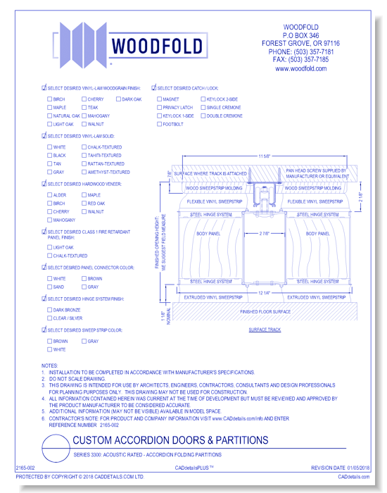 Series 3300: Acoustic Rated - Accordion Folding Partitions