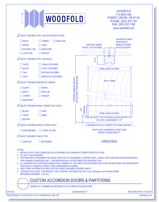 Series 140: Commercial/Residential Accordion Folding Door