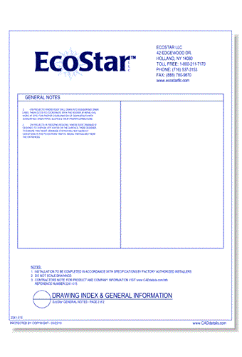 EcoStar General Notes - Page 2 Of 2