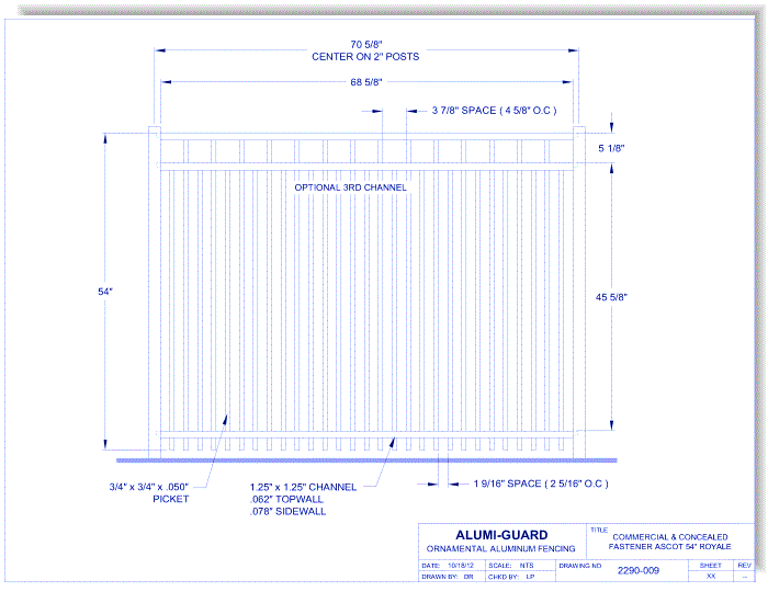 Commercial & Concealed Fastener Ascot 54" Royale (CCFA543S0-1)