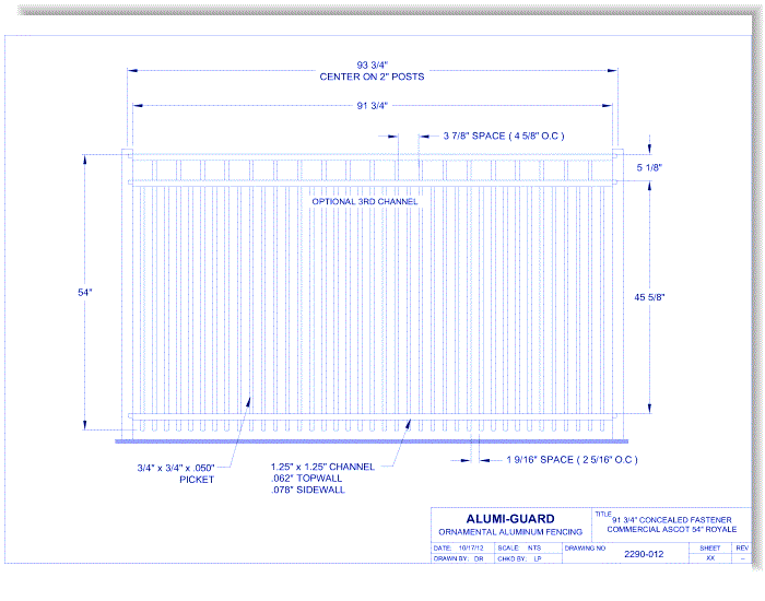 Concealed Fastener Commercial Ascot 54" Royale (CFA543S0-1)