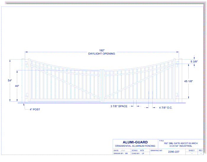 Double Gate Industrial Ascot 02 Arch 3-CH 54" (GT02D192IA543)