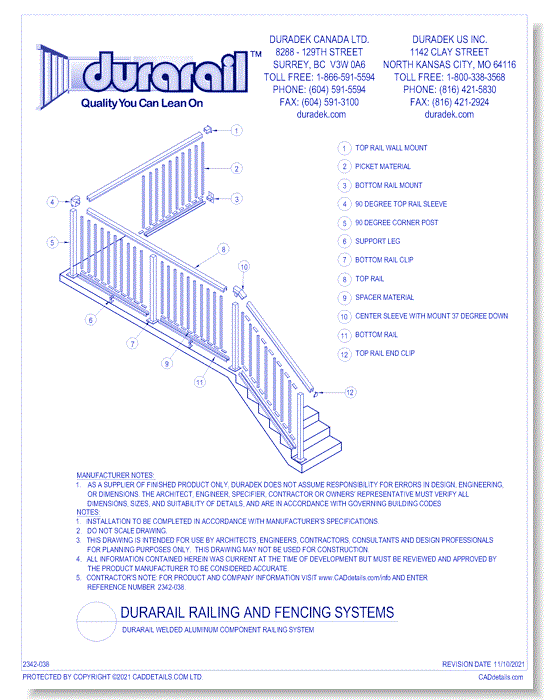 Welded Aluminum Detail - Component Railing System