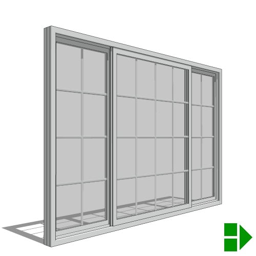 Impervia Series: Sliding Window, Vent Fixed Vent Operation, 1/4 