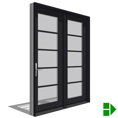 Reserve Series Contemporary: In-Swing Door, Double, Active-Fixed Units