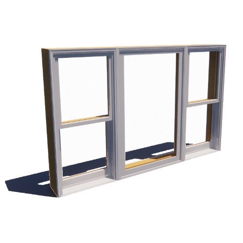 Reserve Series Traditional: Single-Hung Window, Vent Unit with Fixed Centered Unit, Multi-Wide (3)