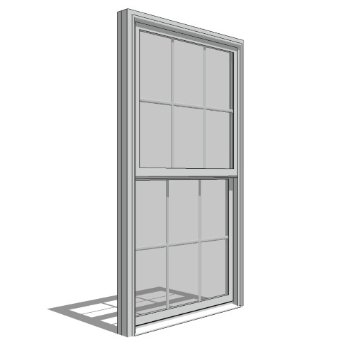 CAD Drawings BIM Models Pella Corporation Impervia Series, Fiberglass Double-Hung Window, Vent