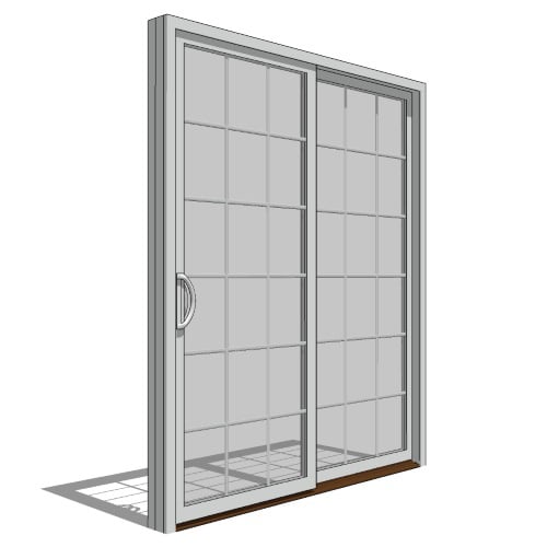 CAD Drawings BIM Models Pella Corporation Impervia Series, Fiberglass Sliding Patio Door, Fixed Vent