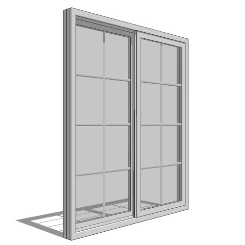 CAD Drawings BIM Models Pella Corporation Impervia Series, Fiberglass Sliding Window, Fixed Vent