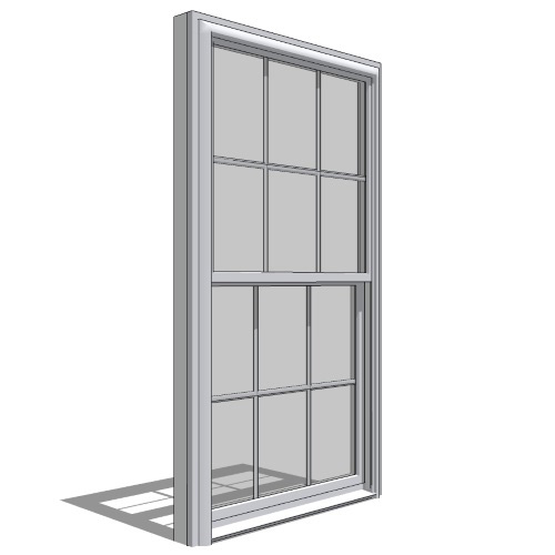 CAD Drawings BIM Models Pella Corporation 250 Series Double-Hung Window, Single