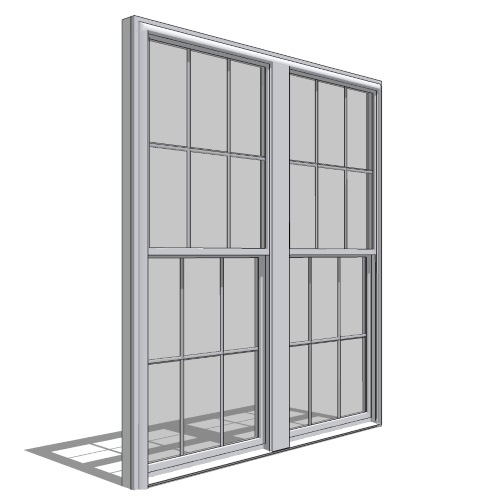 CAD Drawings BIM Models Pella Corporation 250 Series Double-Hung Window, Double