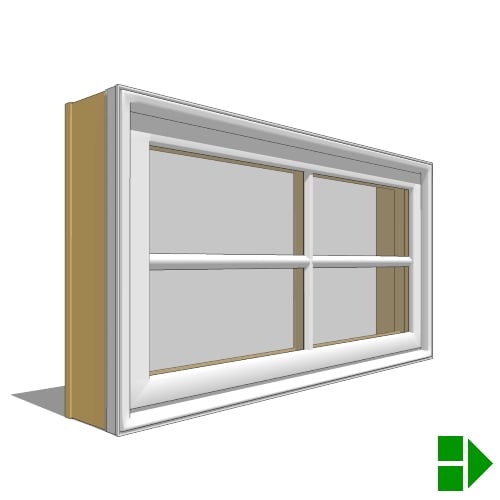 CAD Drawings BIM Models Pella Corporation Lifestyle Dual-Pane Series Double-Hung Window, Transom Units