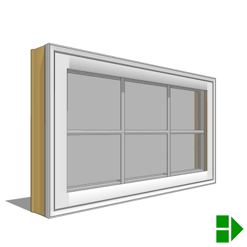CAD Drawings BIM Models Pella Corporation Lifestyle Triple-Pane Series Awning Window, Vent Units