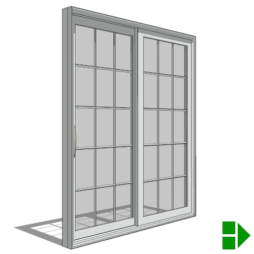 CAD Drawings BIM Models Pella Corporation 250 Series Sliding Patio Door, XO-OX