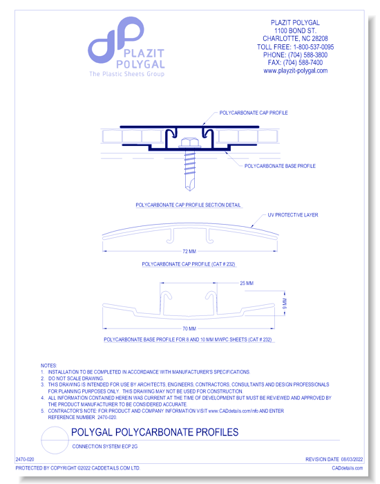Polygal Polycarbonate: Connection System ECP 2G