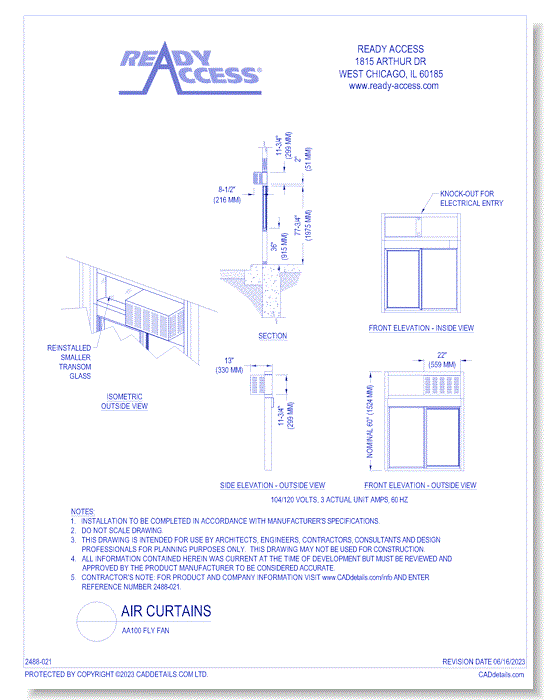 Air Curtains: AA100 Fly Fan