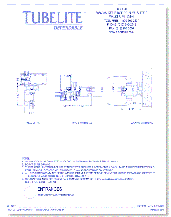 TerraPorte 7600 - Terrace Door