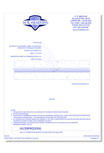 HRM 714 Waterproofing @ Deck (Pc-2) (Mel-Drain) (No Insulation)