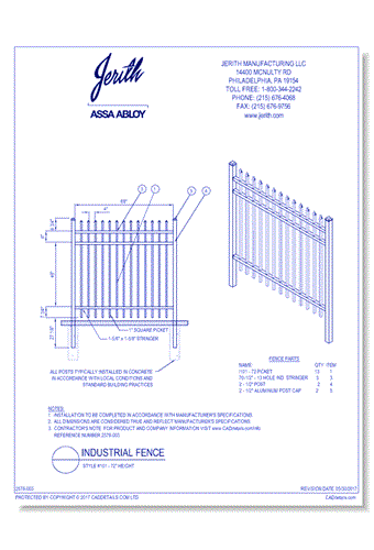 Industrial Fence Style 101 - 72 In. height