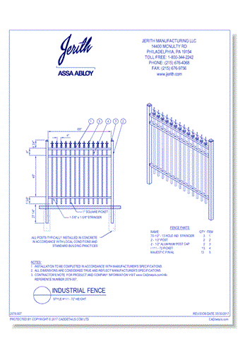 Industrial Fence Style 111 - 72 In. height