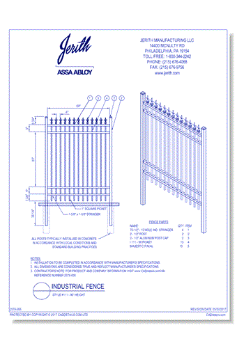 Industrial Fence Style 111 - 96 In. height