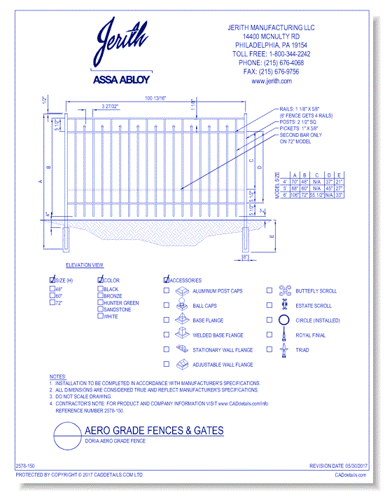 Doria Aero Grade Fence - Available in 48, 60, 72 Inch
