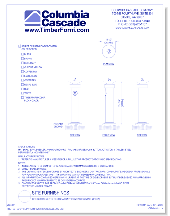 Restoration™ Drinking Fountain (2010-01)