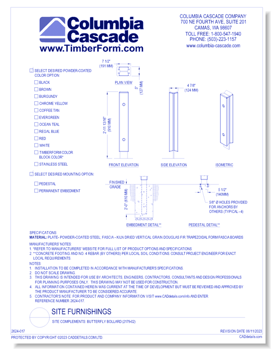Butterfly Bollard (2179-02)