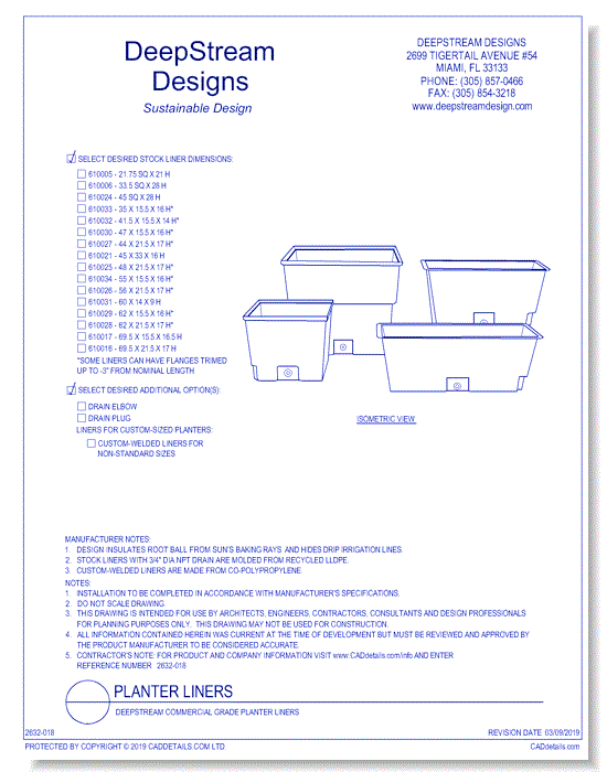 DeepStream Commercial Grade Planter Liners