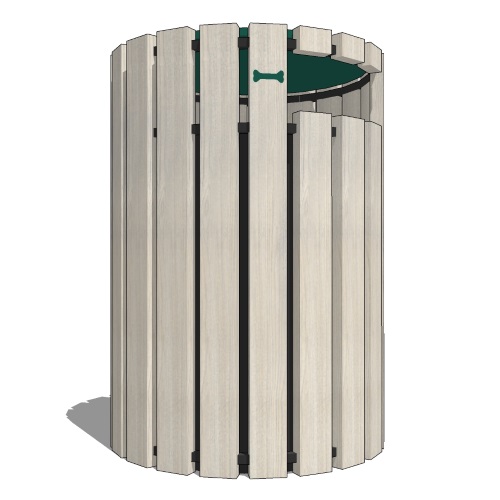 DOGIPARK® 33 Gallon Poly Trash Receptacle with Lid ( 7722-GS-BONES )