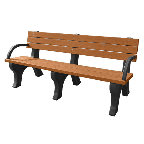 CAD Drawings BIM Models DOGIPOT DOGIPARK® 6' Backed Poly Bench with Arms ( 7713-BC )