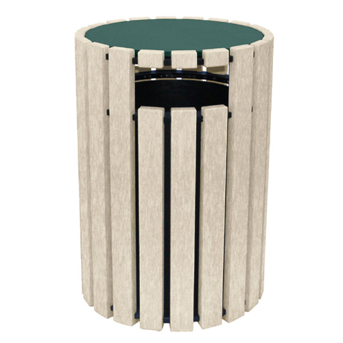 CAD Drawings BIM Models DOGIPOT DOGIPARK® 33 Gallon Poly Trash Receptacle with Lid ( 7722-GS )