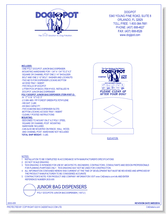 Poly DOGIPOT® Junior Bag Dispenser ( 1007-2 )