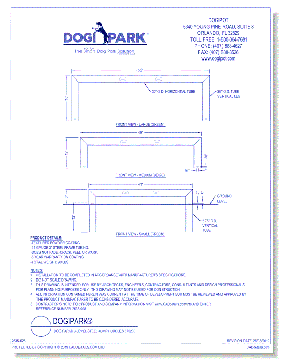 DOGIPARK® 3 Level Steel Jump Hurdles ( 7523 )