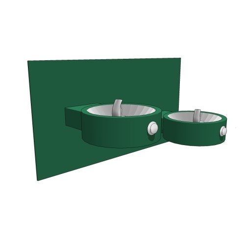 GR Series Drinking Fountain: Barrier Free Bi-Level Wall Mount, Round, Steel (Model GRD65-BP6)