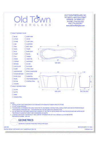 Geometric Planter: Prism Rectangle (PR722224)