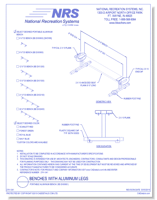 Portable Aluminum Bench ( BE-DI00600 )