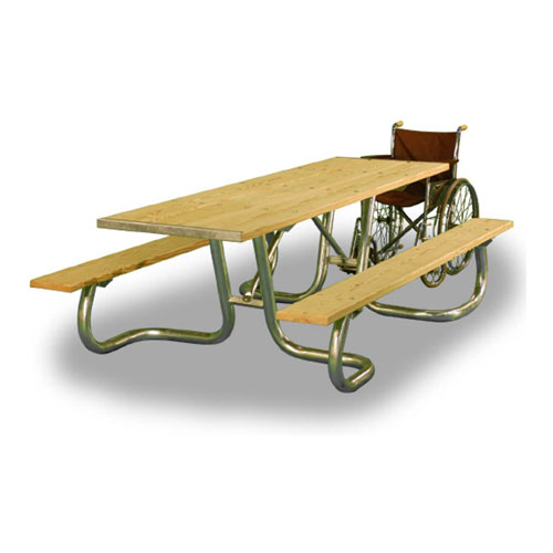 CAD Drawings RJ Thomas Mfg. Co. / Pilot Rock WXT Series: Universal Access Table w/ Lumber Top & Seat Planks ( AI-1614 )