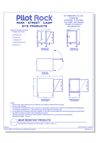 Bear Resistant Products: Food Locker - 15 Cubic ft ( BPFL-15 )