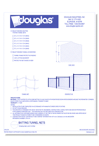 Douglas® #42 Knotted Twisted HDPE Polyethylene Tunnel Nets