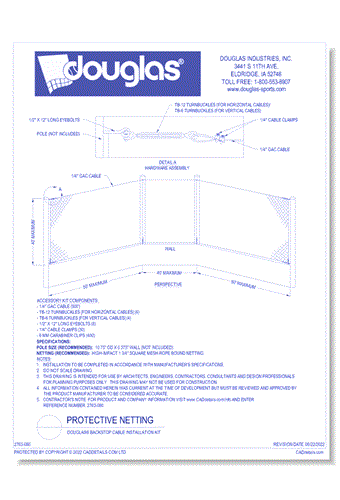 Douglas® Backstop Cable Installation Kit