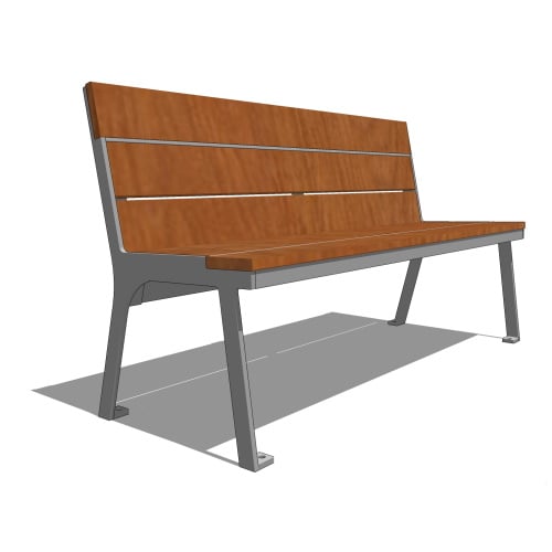 EP 1630: Bench With Backrest - Collection Plaza